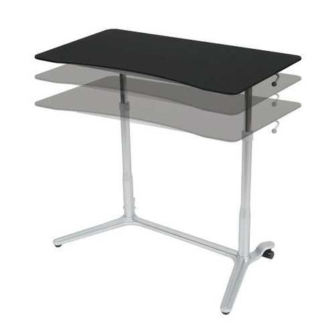 Image of Modern Ergonomic Sit Down Stand Up Desk in Black Finish