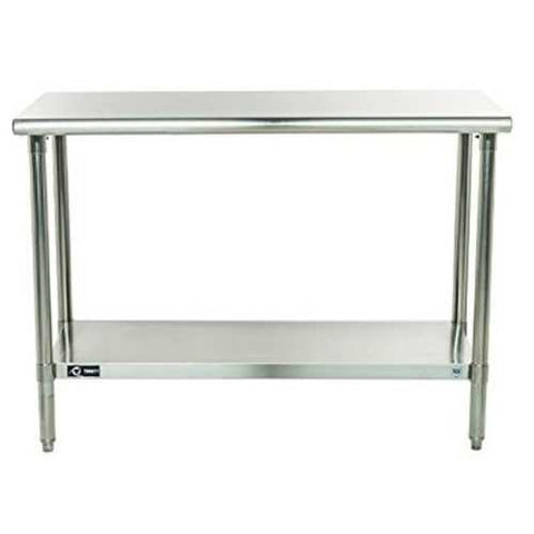 Image of Stainless Steel Top Food Safe Prep Table Utility Work Bench With Adjustable Shelf