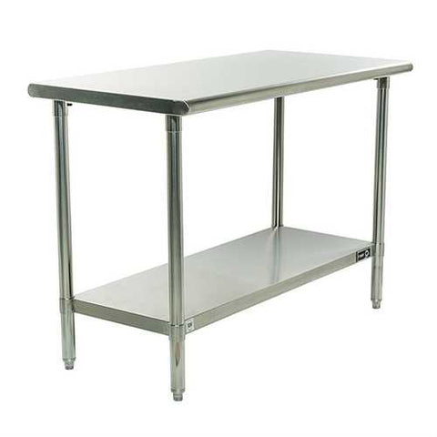 Image of Stainless Steel Top Food Safe Prep Table Utility Work Bench With Adjustable Shelf