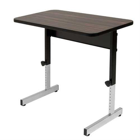 Image of Stand Up Desk Adjustable Height Sitting or Standing Writing Computer Laptop Table Desk in Walnut