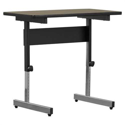 Image of Stand Up Desk Adjustable Height Sitting or Standing Writing Computer Laptop Table Desk in Walnut