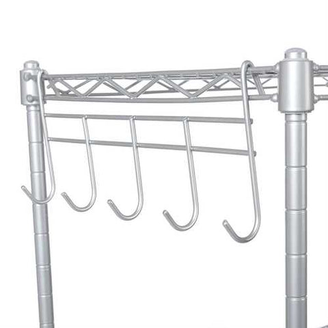 Image of Silver Metal 4-Shelf Wire Shelving Unit Storage Rack