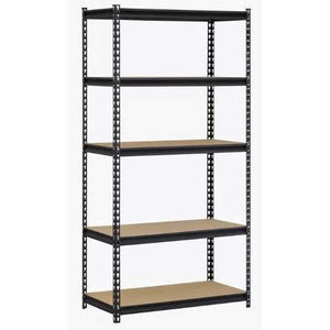 Heavy Duty 5-Shelf Riveted Steel Storage Rack Shelving Unit in Black