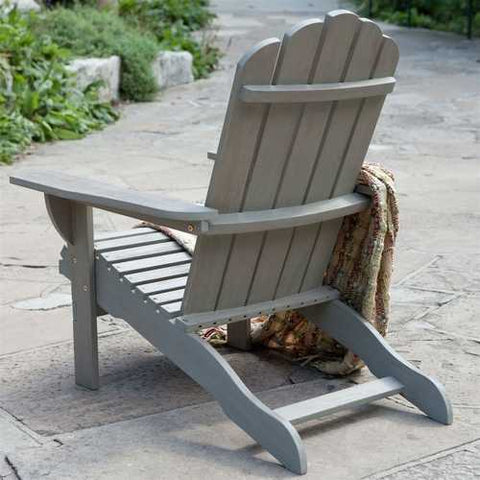 Image of Weather Resistant Eco-Friendly Eucalyptus Wood Adirondack Chair in Driftwood Color