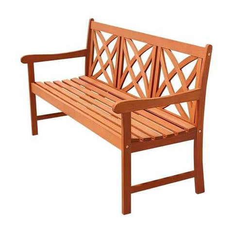 Image of Sustainable Eucalyptus Wood 5-Ft Outdoor Garden Bench in Natural Finish