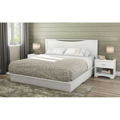 Image of King size Contemporary Headboard in White Wood Finish