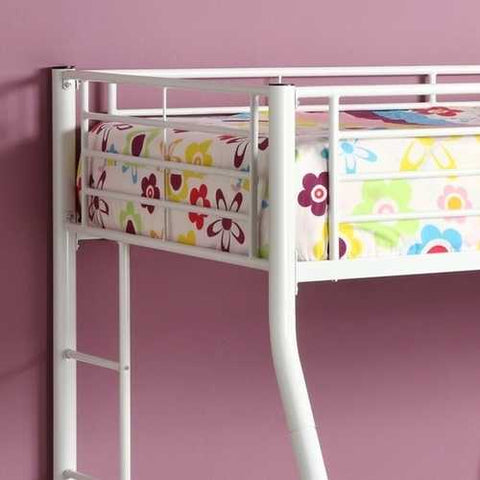 Image of White Twin over Full Metal Bunk Bed