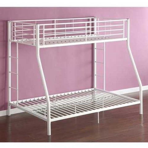 Image of White Twin over Full Metal Bunk Bed