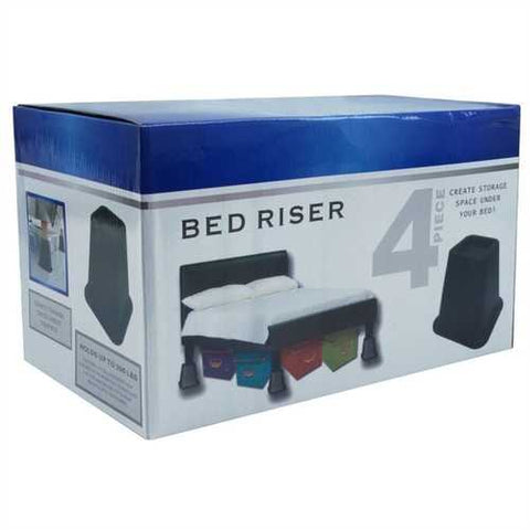 Image of 6-inch High Bed Risers in Black - 4-Pack