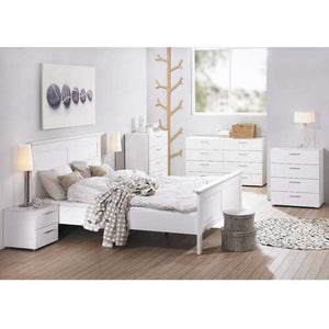 Contemporary 5-Drawer Bedroom Storage Dresser Chest in White