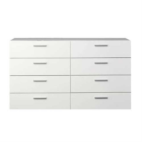 Image of White Modern Bedroom 8-Drawer Double Dresser