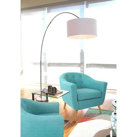 Image of Turquoise Modern Mid-Century Style Arm Chair with Solid Wood Legs