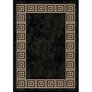 8' x 10' Optimum Black Area Rugs with White Squares Design