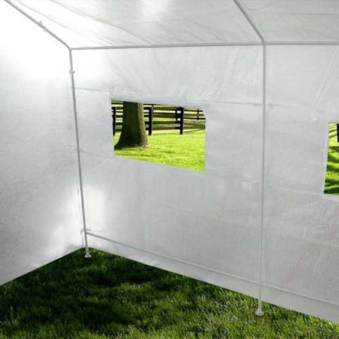 Image of Outdoor 9 x 10 Ft Greenhouse Kit with Heavy Duty Steel Frame and PE Cover