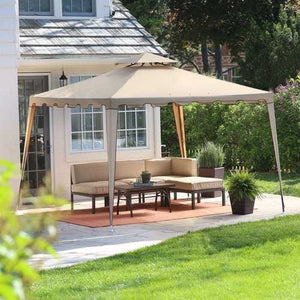 10-Ft x 10-Ft Outdoor Steel Frame Gazebo with Weather-resistant Vent Top Canopy