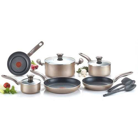 Image of 12-Piece Nonstick Dishwasher & Oven Safe Cookware Set  in Bronze