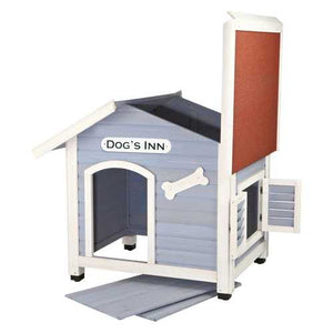 Solid Pine Wood Weatherproof Dog House with Adjustable Feet