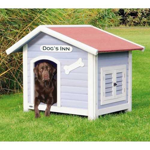 Image of Solid Pine Wood Weatherproof Dog House with Adjustable Feet