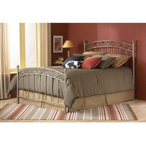 Image of Twin size Metal Bed with Gentle Arch Headboard and Footboard