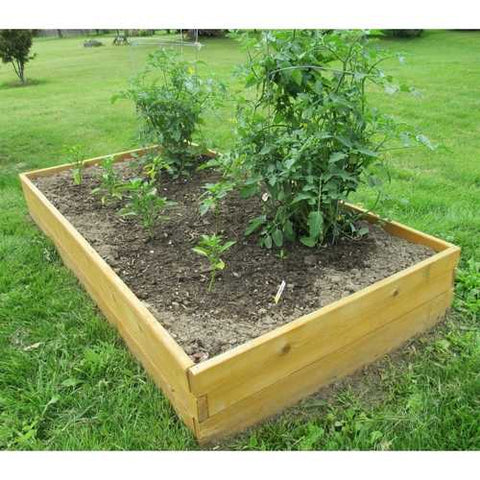 Image of Western Red Cedar Wood 3-Ft x 6-Ft Raised Garden Bed Planter Kit - Made in USA