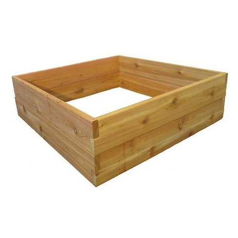 Image of Cedar Wood 3-Ft x 3-Ft x 11-inch Raised Garden Bed Kit - Made in USA