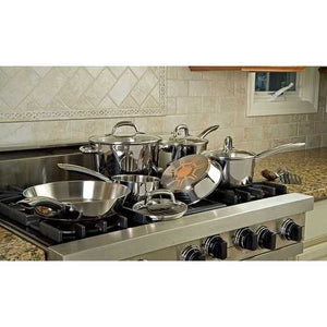 12-Piece Stainless Steel Cookware Set with Copper Bottom