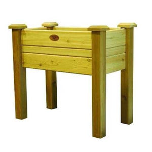 Raised Garden Bed Planter Box in Solid Cedar Wood in Natural Finish - 34-inch