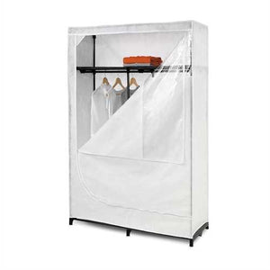 46-inch White Portable Closet Clothes Organizer Wardrobe