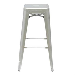 Modern Stacking Bar Stool in Gunmetal Galvanized Steel Stackable Indoor Outdoor Barstool