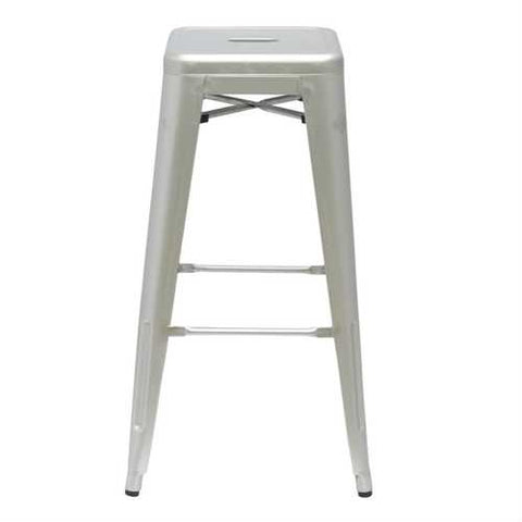 Image of Modern Stacking Bar Stool in Gunmetal Galvanized Steel Stackable Indoor Outdoor Barstool