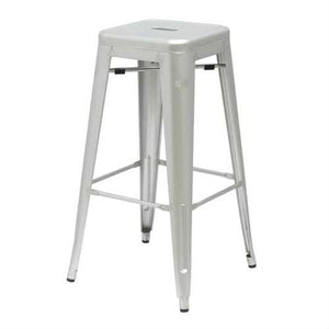 Modern Stacking Bar Stool in Gunmetal Galvanized Steel Stackable Indoor Outdoor Barstool