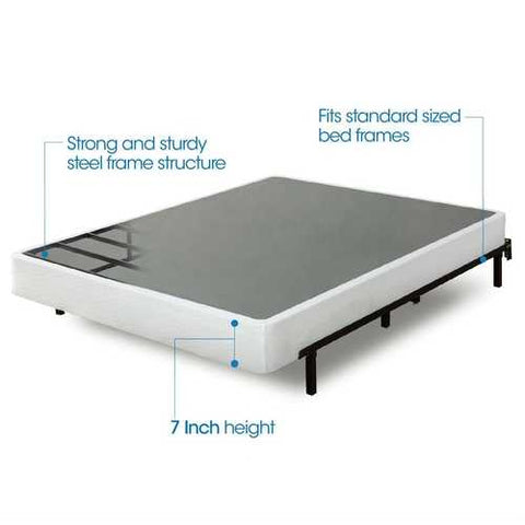 Image of Twin size Steel Frame Box Spring Mattress Foundation with Zippered Cover