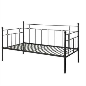 Twin size Black Metal Daybed with Chrome Detailing