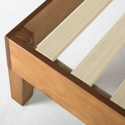 Image of Twin size Modern Solid Wood Platform Bed Frame in Natural