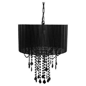 Black Drum Shaded One Bulb Chandelier