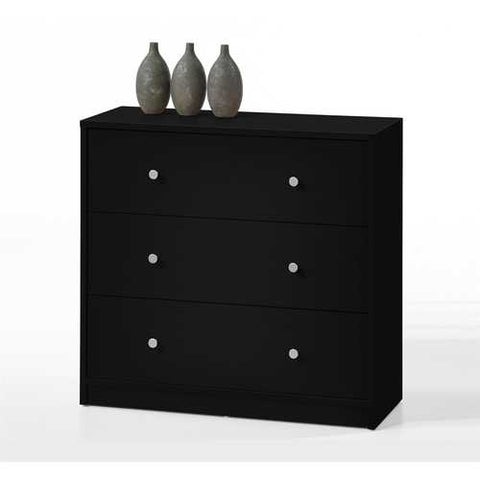 Image of Contemporary 3-Drawer Chest in Black - Made in Denmark