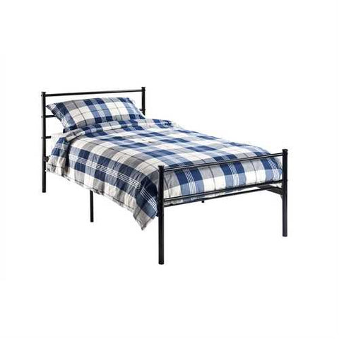 Image of Twin size Black Metal Platform Bed Frame with Headboard and Footboard