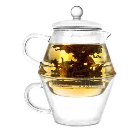 Image of 3-Piece Glass Teapot Set with Infuser and Tea Cup