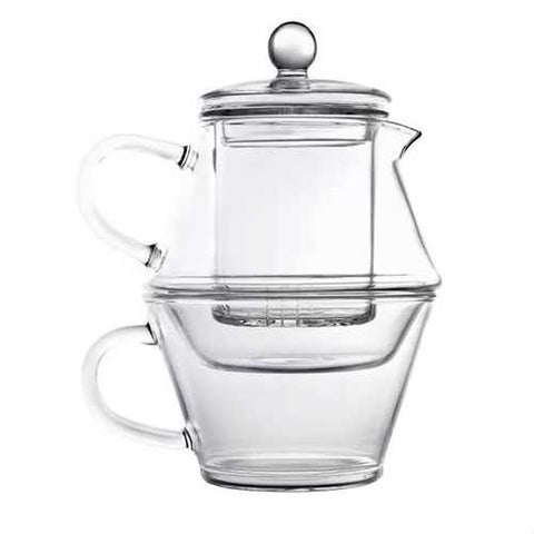 Image of 3-Piece Glass Teapot Set with Infuser and Tea Cup