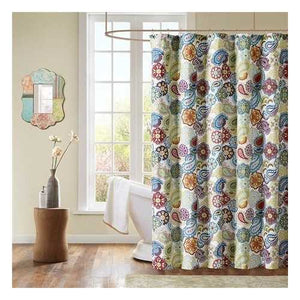 Contemporary Colorful Floral Paisley Shower Curtain