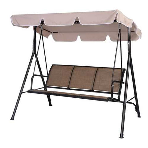 Image of Outdoor 3-Person Canopy Swing for Porch Patio or Deck