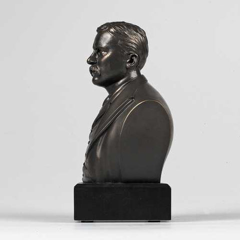 Image of 6-inch High Theodore Roosevelt Bust Sculpture Statue in Bronze Finish