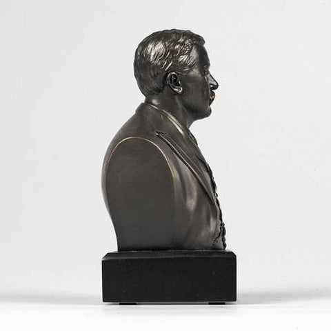 Image of 6-inch High Theodore Roosevelt Bust Sculpture Statue in Bronze Finish