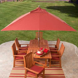 8 x 11-Ft Rectangle Patio Umbrella with Red Orange Terracotta Canopy Shade