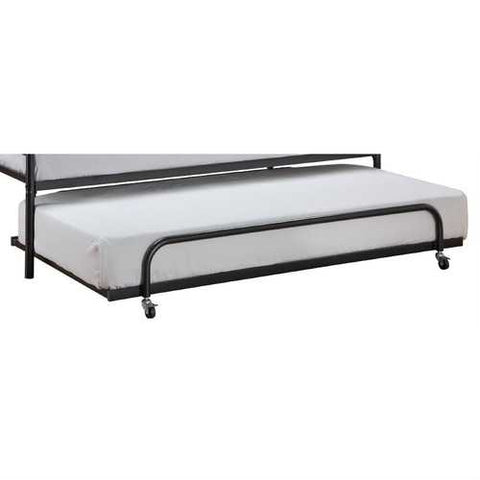 Image of Twin size Roll Out Trundle Bed Frame in Black Metal