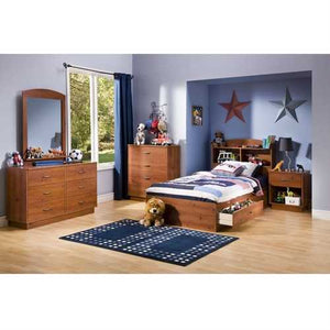 Twin size Platform Bed Daybed with Storage Drawers in Pine Wood Finish