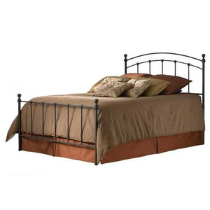 Twin size Metal Bed Frame with Headboard and Footboard in Matte Black