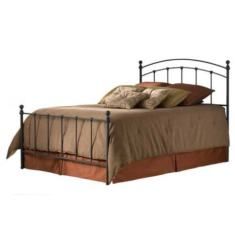 Image of Twin size Metal Bed Frame with Headboard and Footboard in Matte Black