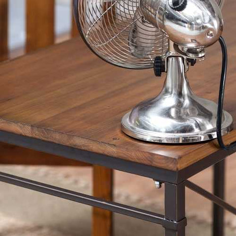 Image of Compact Writing / Computer Desk with Metal Frame and Fir Wood Top