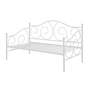 Twin size White Metal Daybed with Scrolling Final Detailing - 600 lb Weight Limit